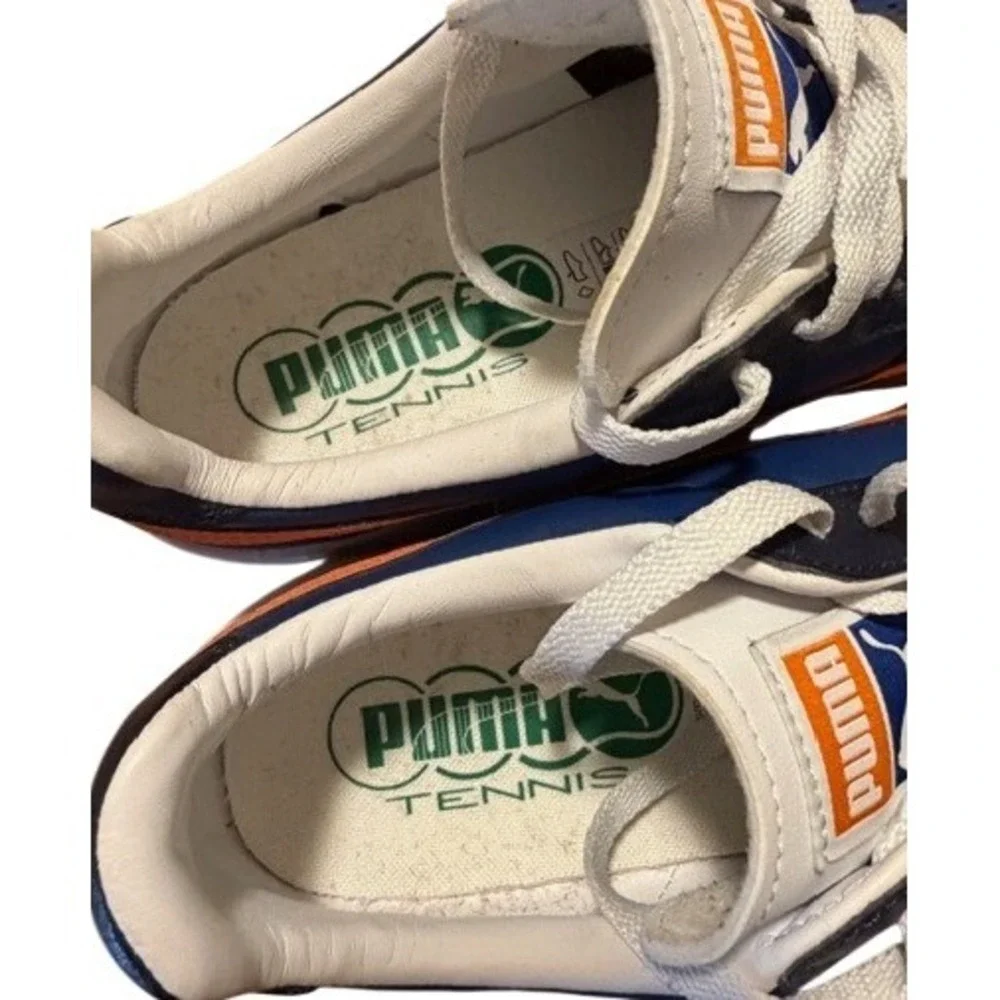 Puma GV Special Mens Blue Orange‎ Leather Tennis SneakerS Size 9
